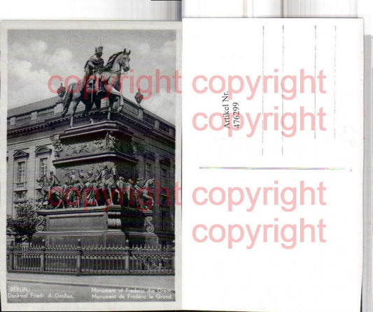 476299,Berlin Denkmal Friedrich des Großen Statue