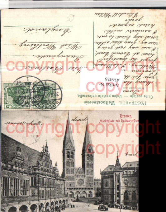 476326,Bremen Marktplatz m. Rathaus Dom Kirche Börse