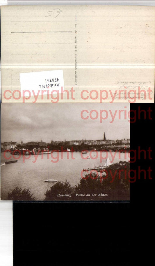 476331,Hamburg Teilansicht Partie an d. Alster