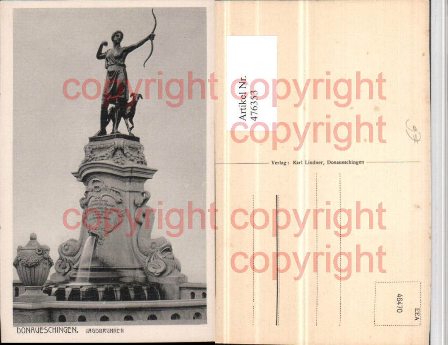 476353,Donaueschingen Jagdbrunnen Brunnen Statue