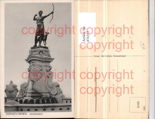 476353,Donaueschingen Jagdbrunnen Brunnen Statue