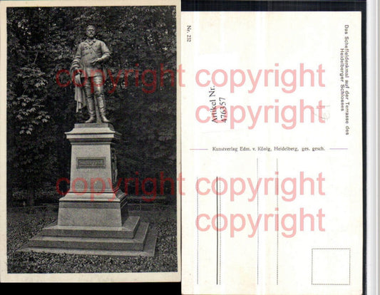 476357, Heidelberg Castle Scheffel Monument on the terrace Statue