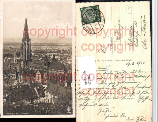 476362, Freiburg im Breisgau, partial view of the Münster Church