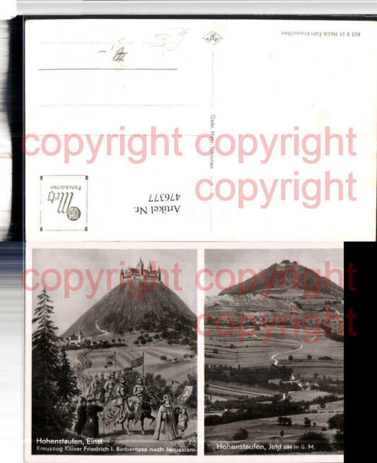 476377, Hohenstaufen near Göppingen Castle Crusade Emperor Frederick Multi-view postcard