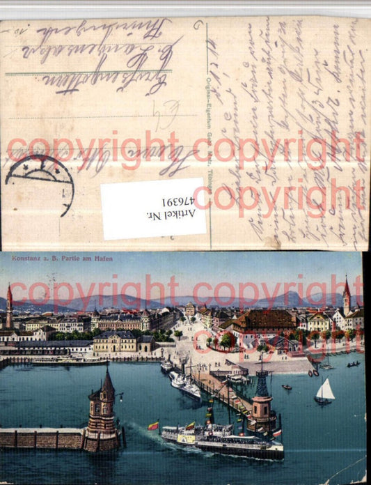 476391, Konstanz on Lake Constance, scene at the harbor, steamer