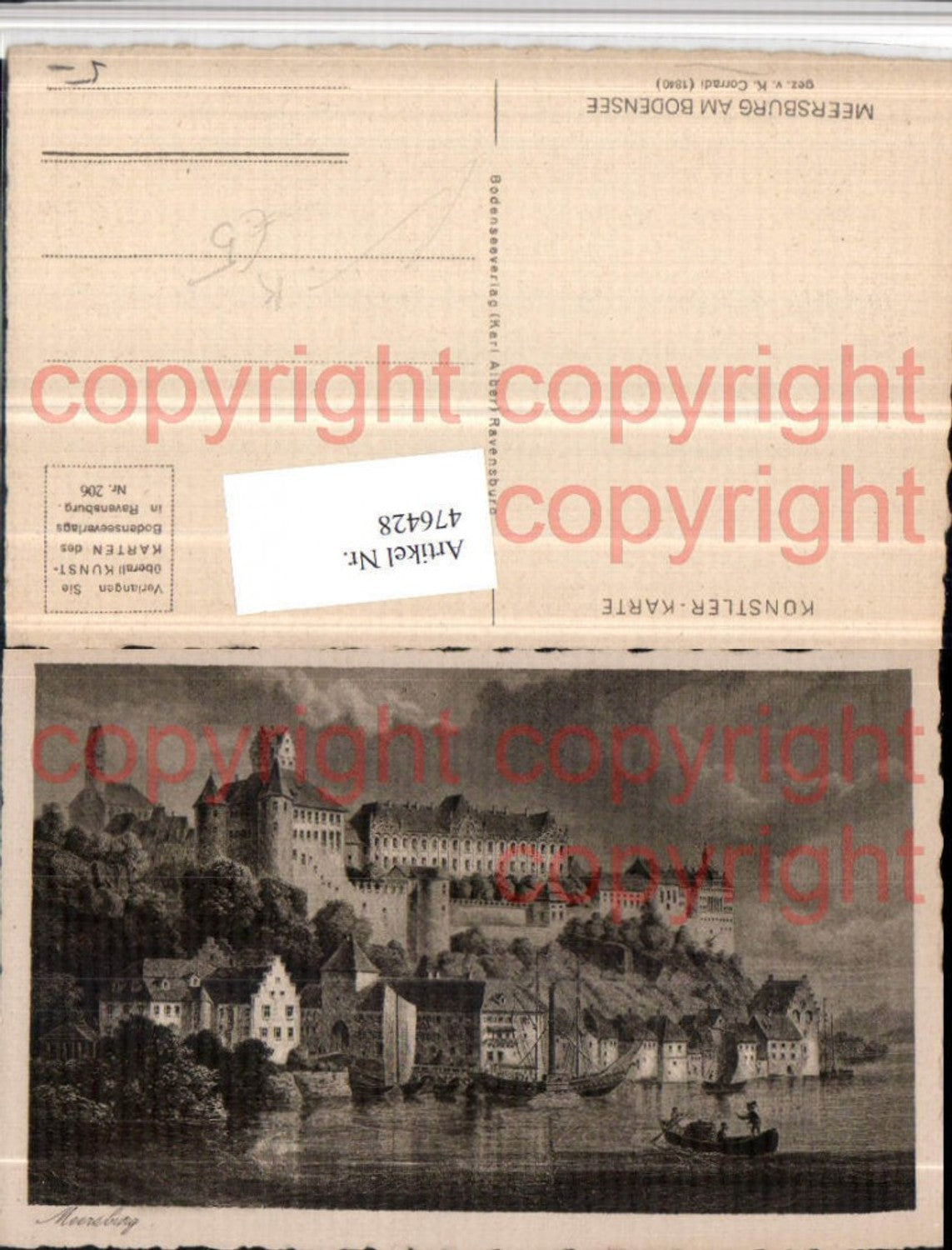 476428,Künstler AK K. Corradi Meersburg am Bodensee Totale