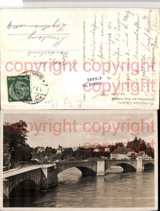 476448, Rheinfelden Rhine Bridge Bridge with House Salmegg Stamp