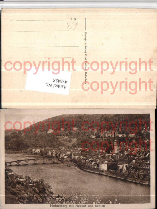 476458, Heidelberg Total view with Neckar Bridge and Castle