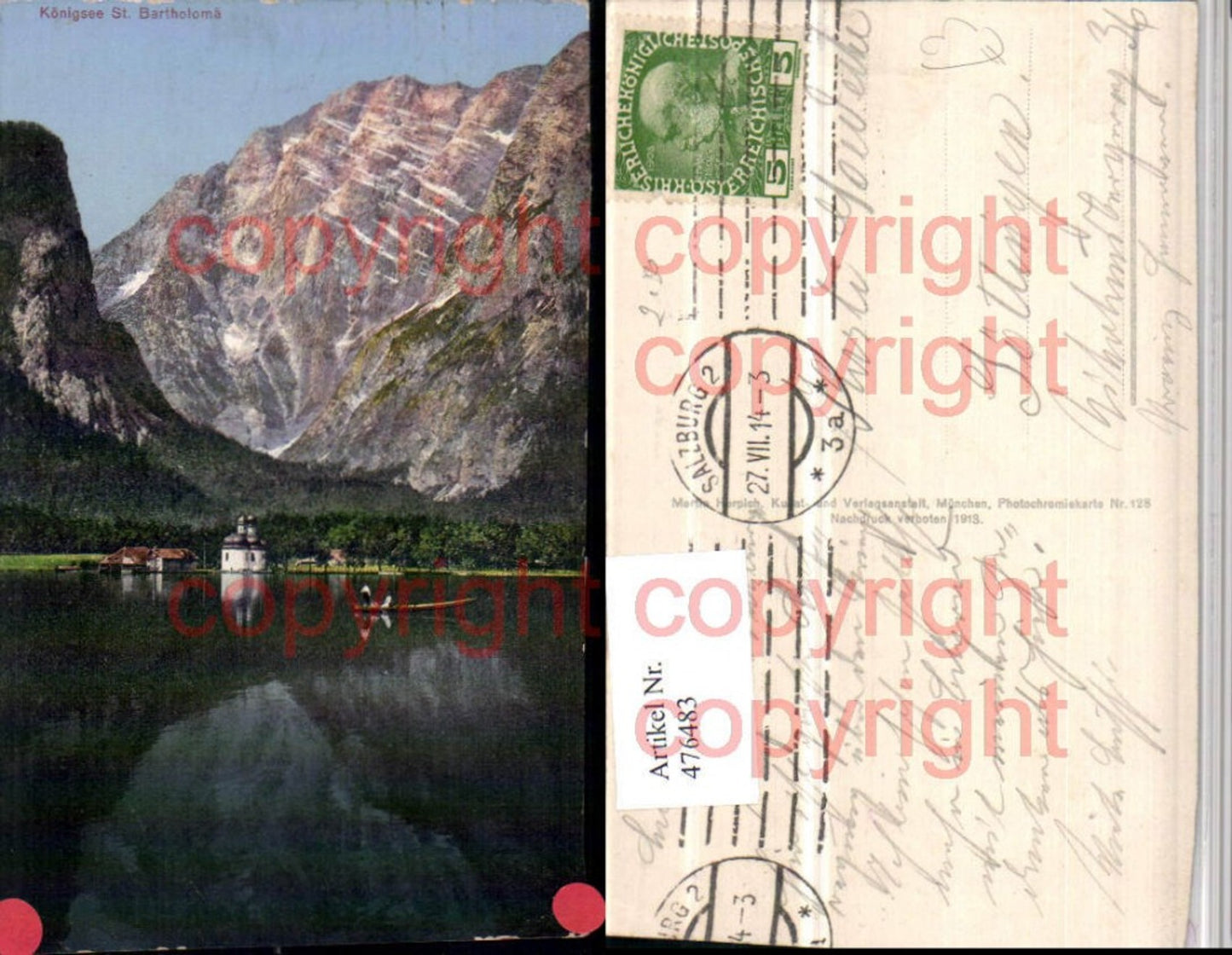 476483, Königssee Lake near Schönau St. Bartholomä Church mountain scenery