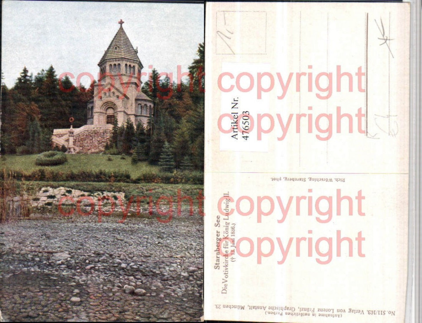 476503,Künstler AK Starnberg Starnberger See Votivkirche Kirche