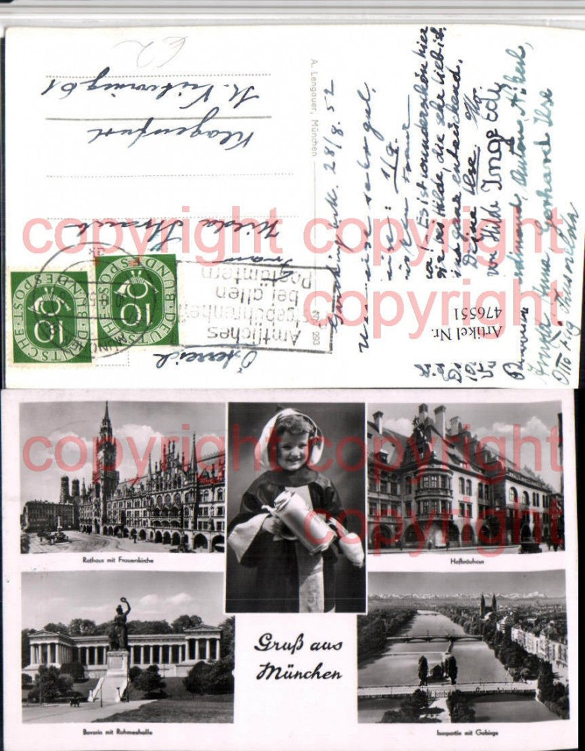 476551,München Rathaus Hofbräuhaus Münchner Kindl Mehrbildkarte