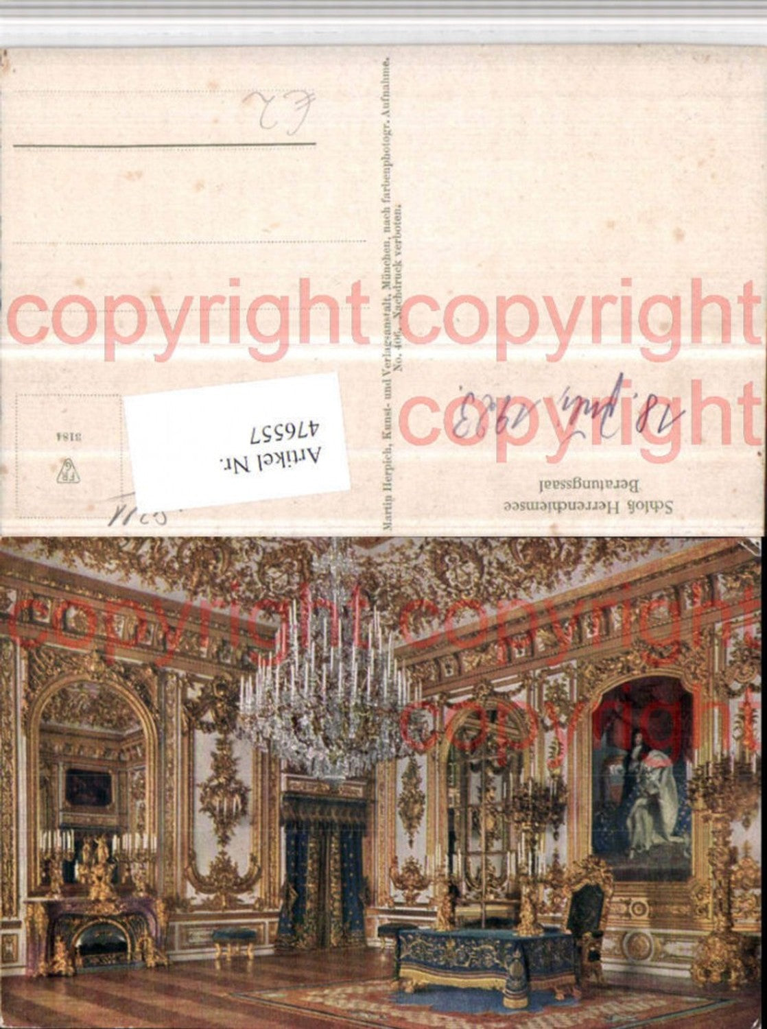 476557,Schloss Herrenchiemsee Beratungsaal Innenansicht