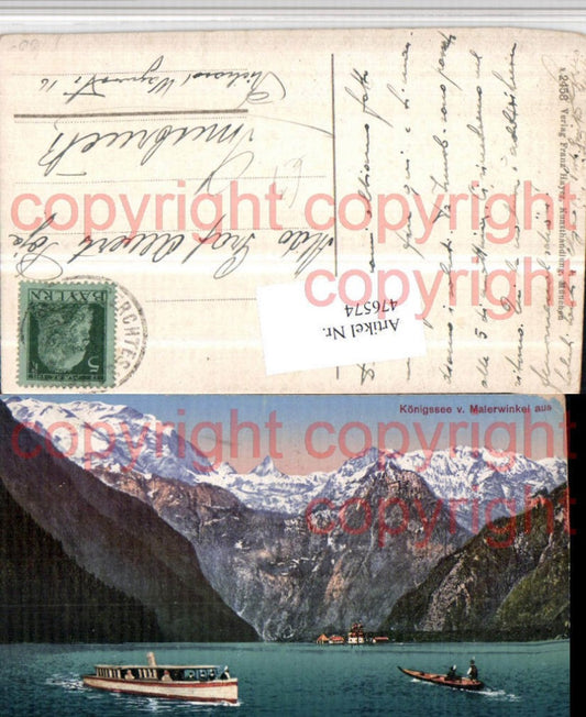 476574,Königssee See b. Schönau Boote Bergkulisse