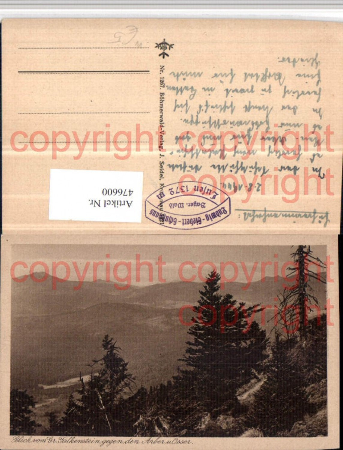 476600,Blick v. Großen Falkenstein b. Bayerisch Eisenstein geg. Arber u. Osser