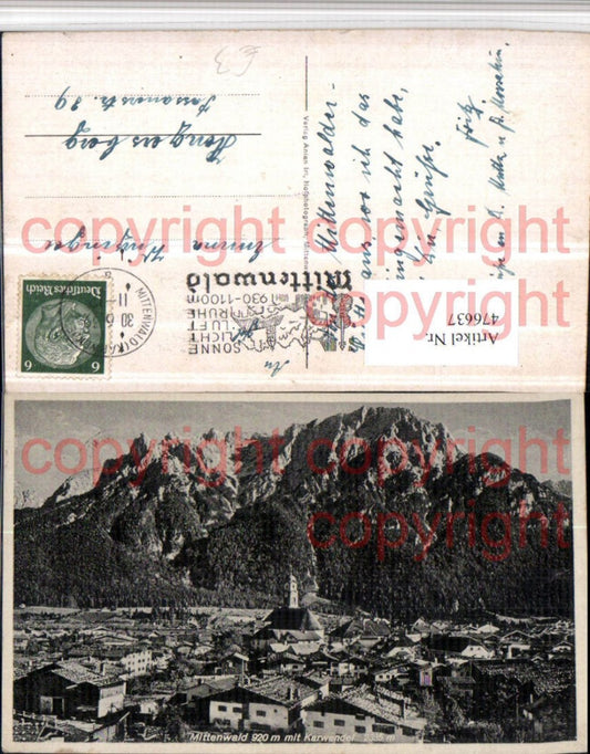 476637,Mittenwald Totale m. Karwendel Bergkulisse