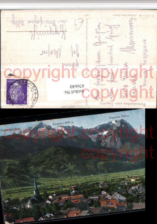 476640,Partenkirchen Totale geg. Zugspitze Bergkulisse