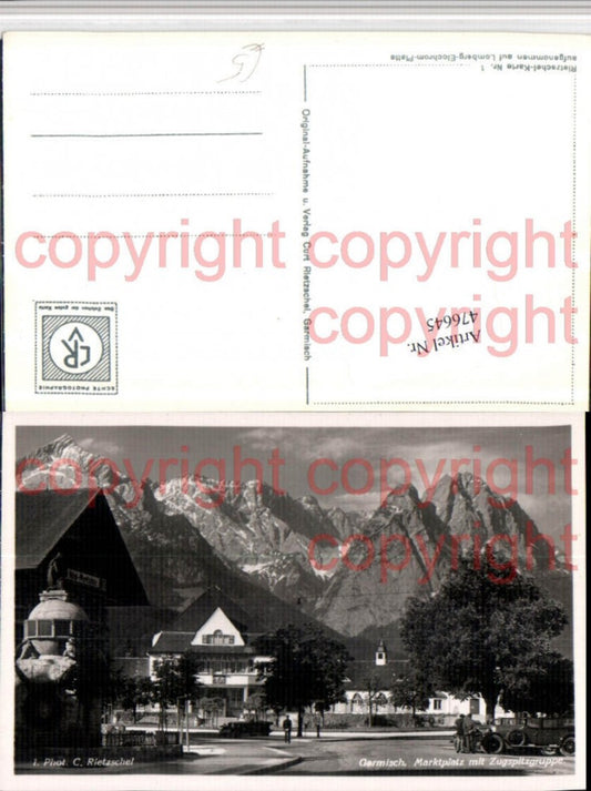 476645,Garmisch Marktplatz m. Zugspitze Bergkulisse