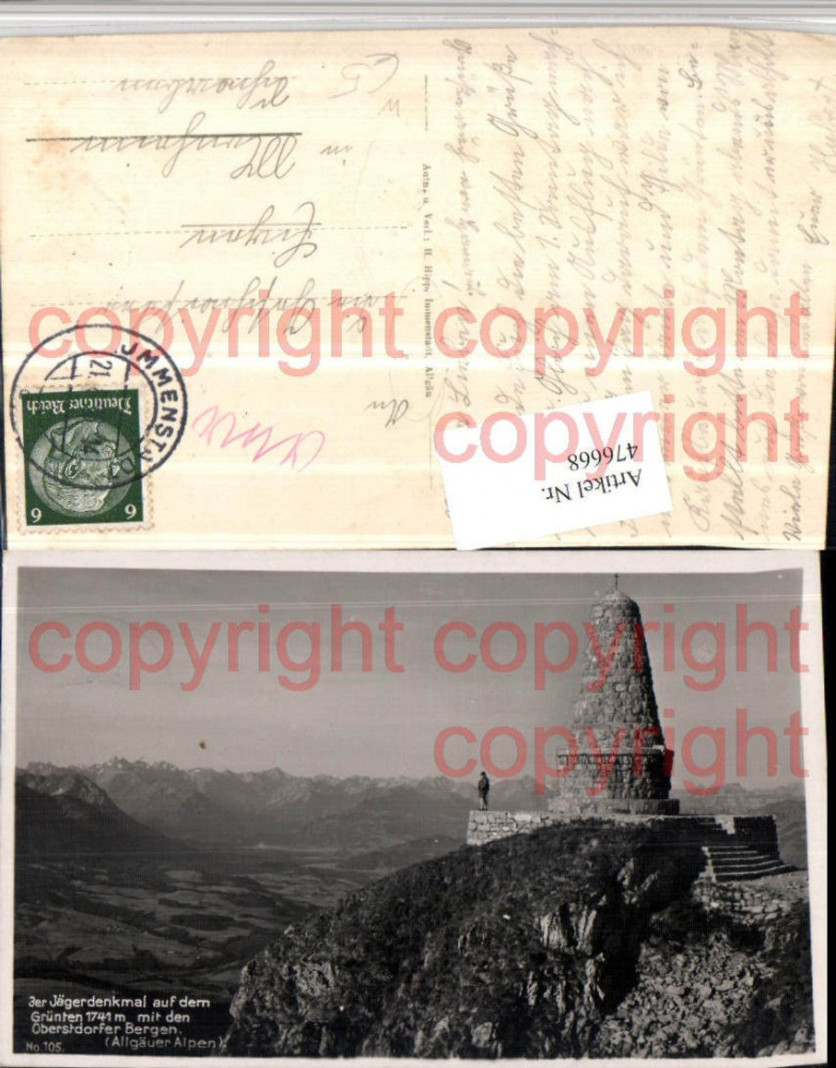476668,Jägerdenkmal auf dem Grünten b. Burgberg Bergkulisse