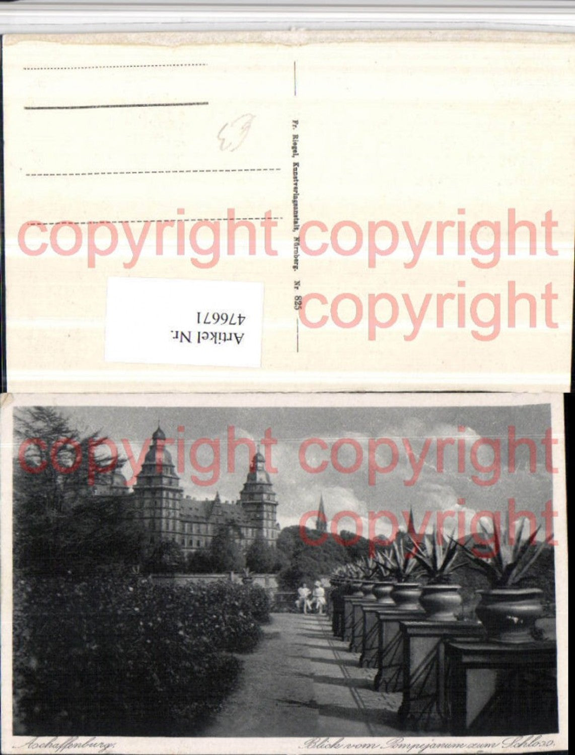 476671,Aschaffenburg Blick vom Pompejanum zum Schloss