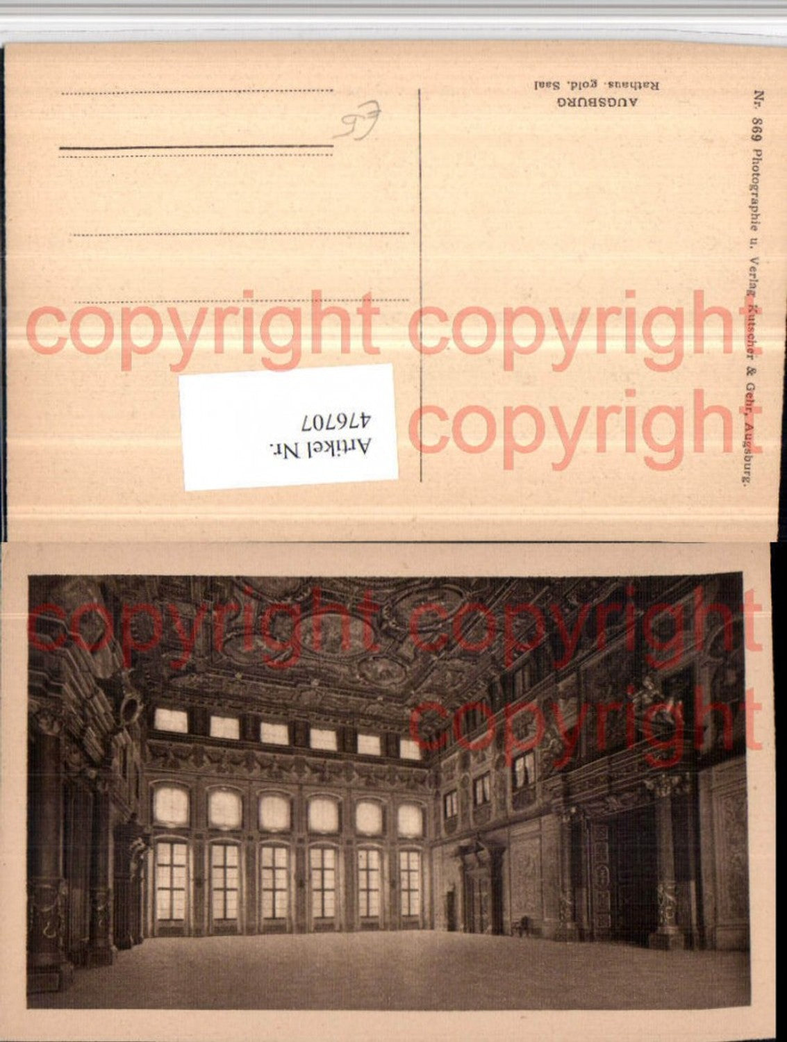 476707,Augsburg Rathaus Goldener Saal Innenansicht