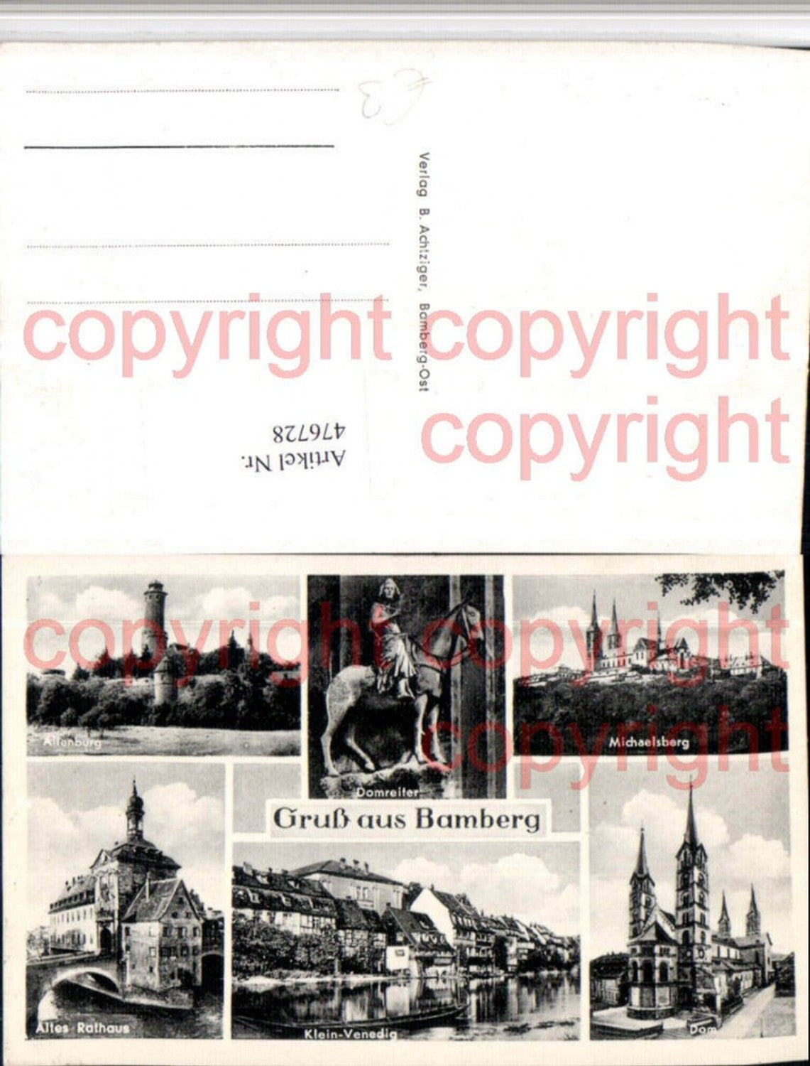 476728,Bamberg Dom Altes Rathaus Altenburg Domreiter Mehrbildkarte