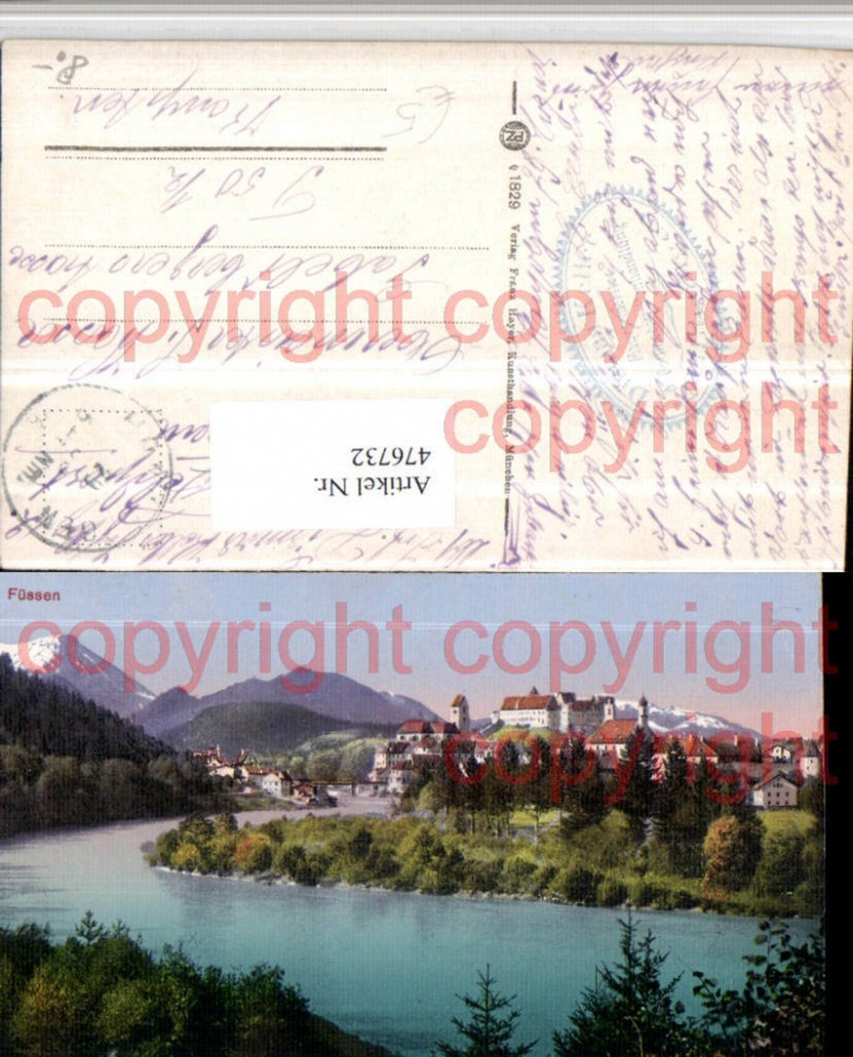 476732,Füssen Totale Fluss Bergkulisse