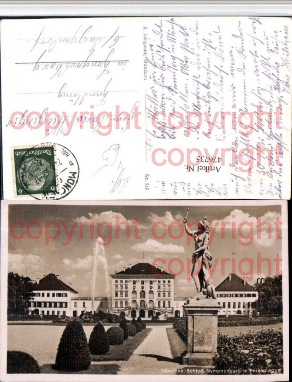 476735,München Schloss Nymphenburg Park Statue Fontäne pub A. Lengauer 517