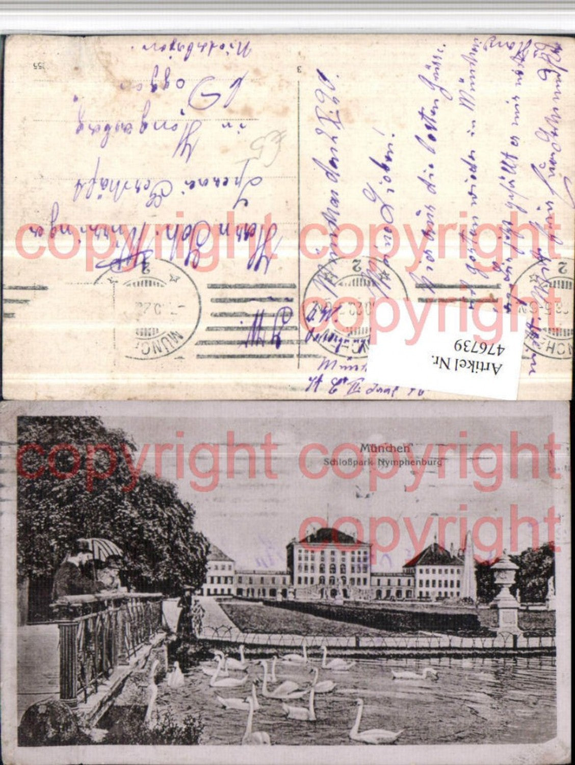 476739,München Schloss Nymphenburg Schwäne