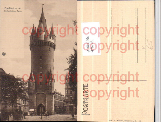 476776,Frankfurt am Main Eschenheimer Turm Tor pub L. Klement 360