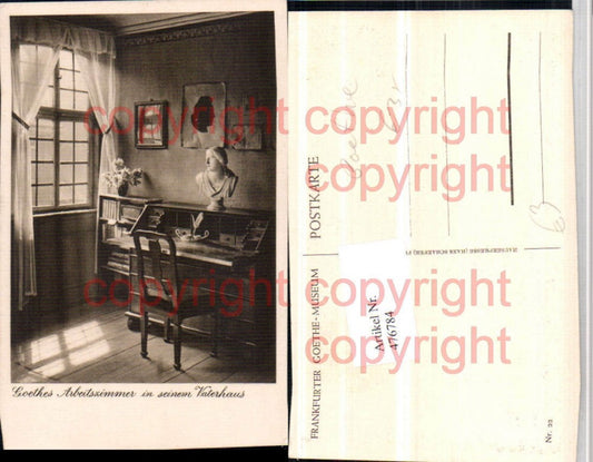 476784,Frankfurt am Main Goethe-Museum Arbeitszimmer Büste