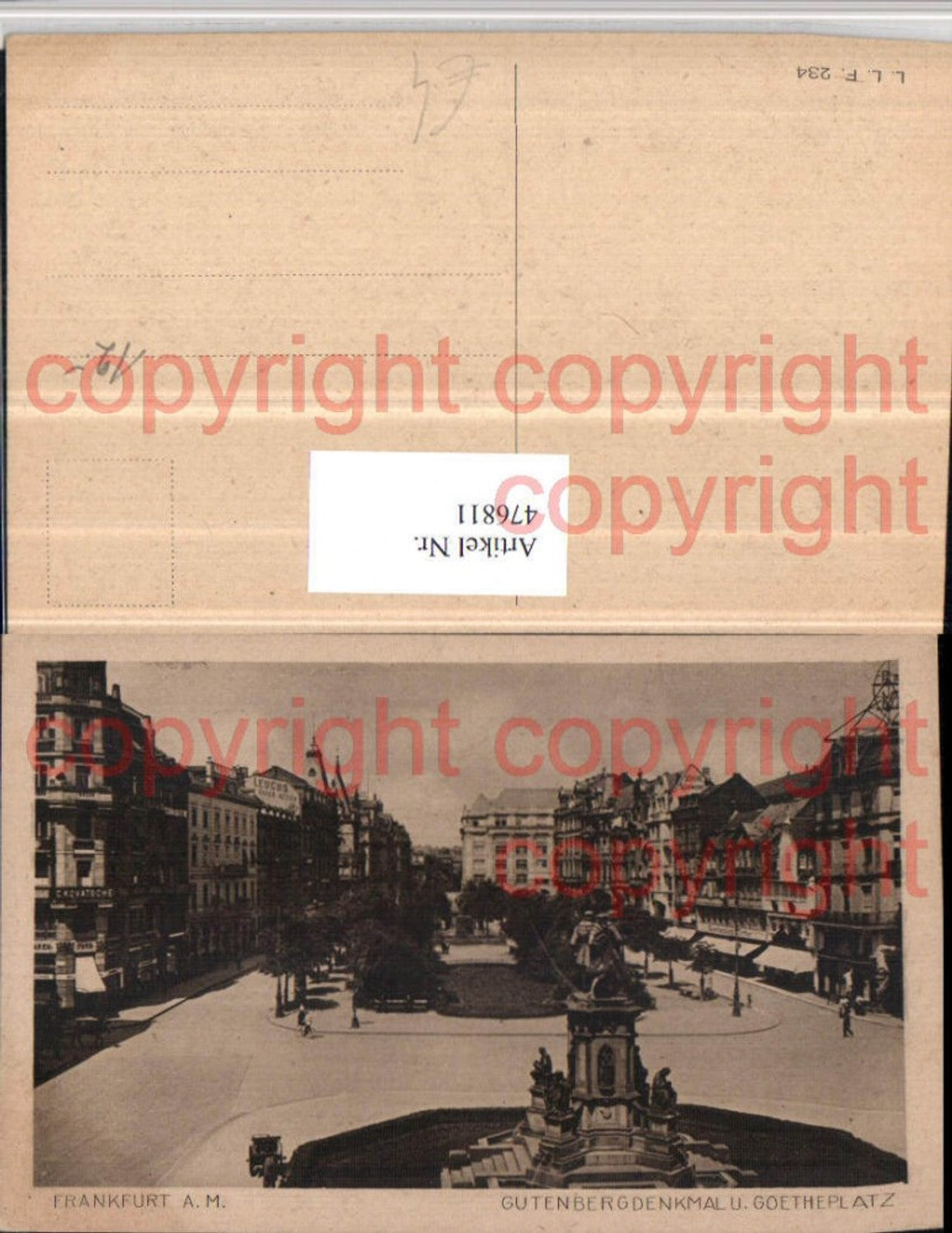 476811,Frankfurt am Main Gutenberg-Denkmal u. Goetheplatz