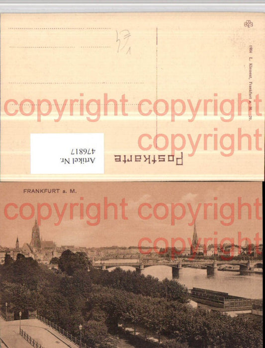 476817,Frankfurt am Main Teilansicht Brücke pub L. Klement 29