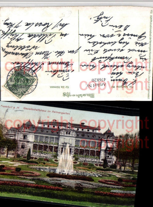 476820,Frankfurt am Main Gesellschaftshaus im Palmengarten Brunnen