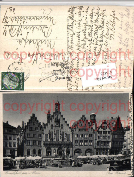 476823,Frankfurt am Main Römer Häuser Brunnen Markt