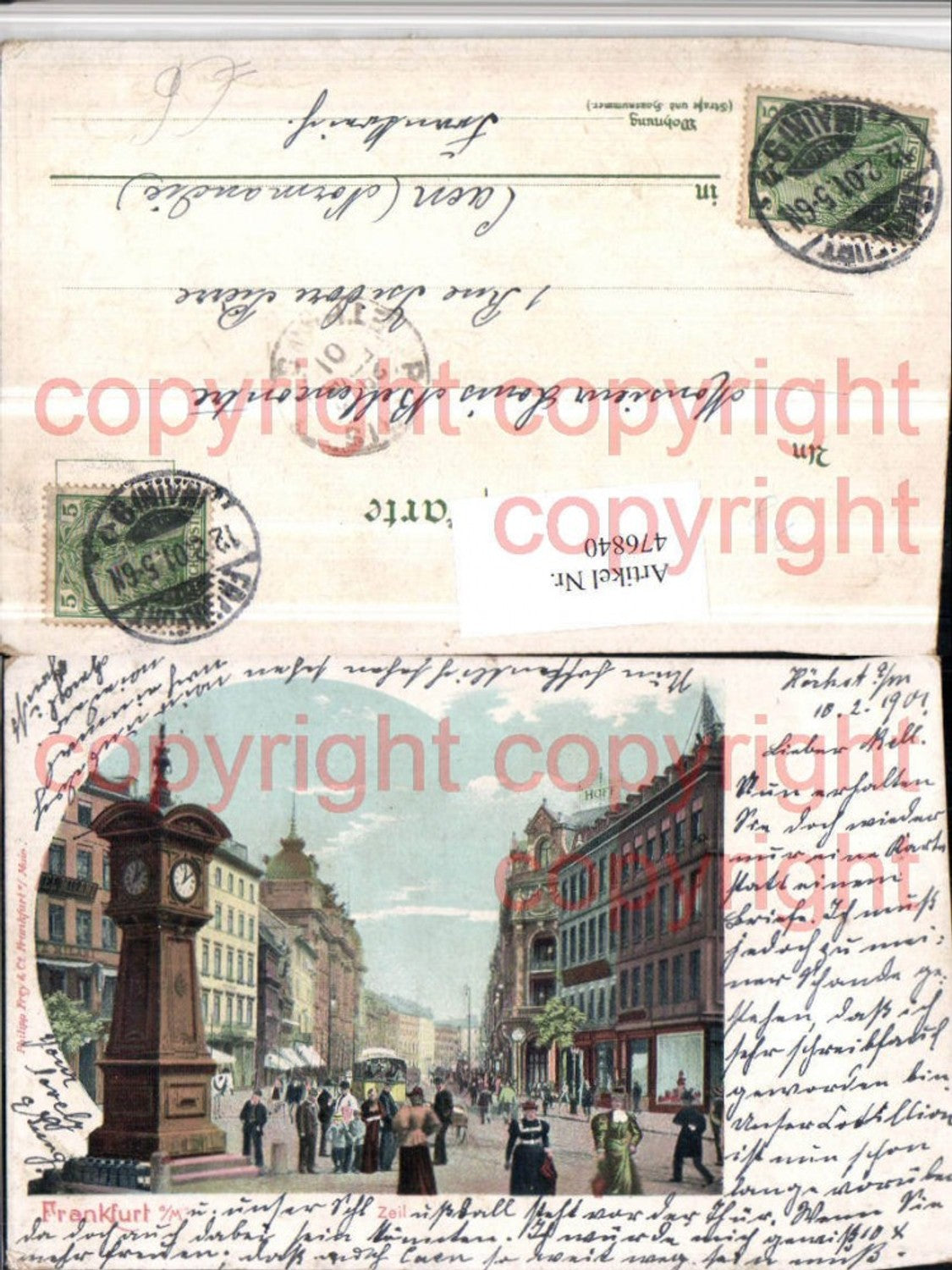 476840,Frankfurt am Main Zeil Straßenansicht Uhr
