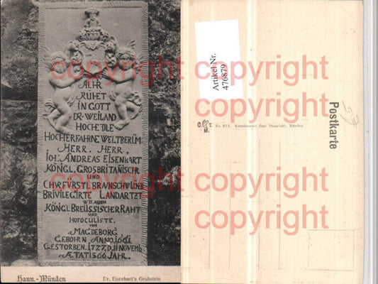 476879,Hannoversch Münden Dr. Eisenbarts Grabstein Detail