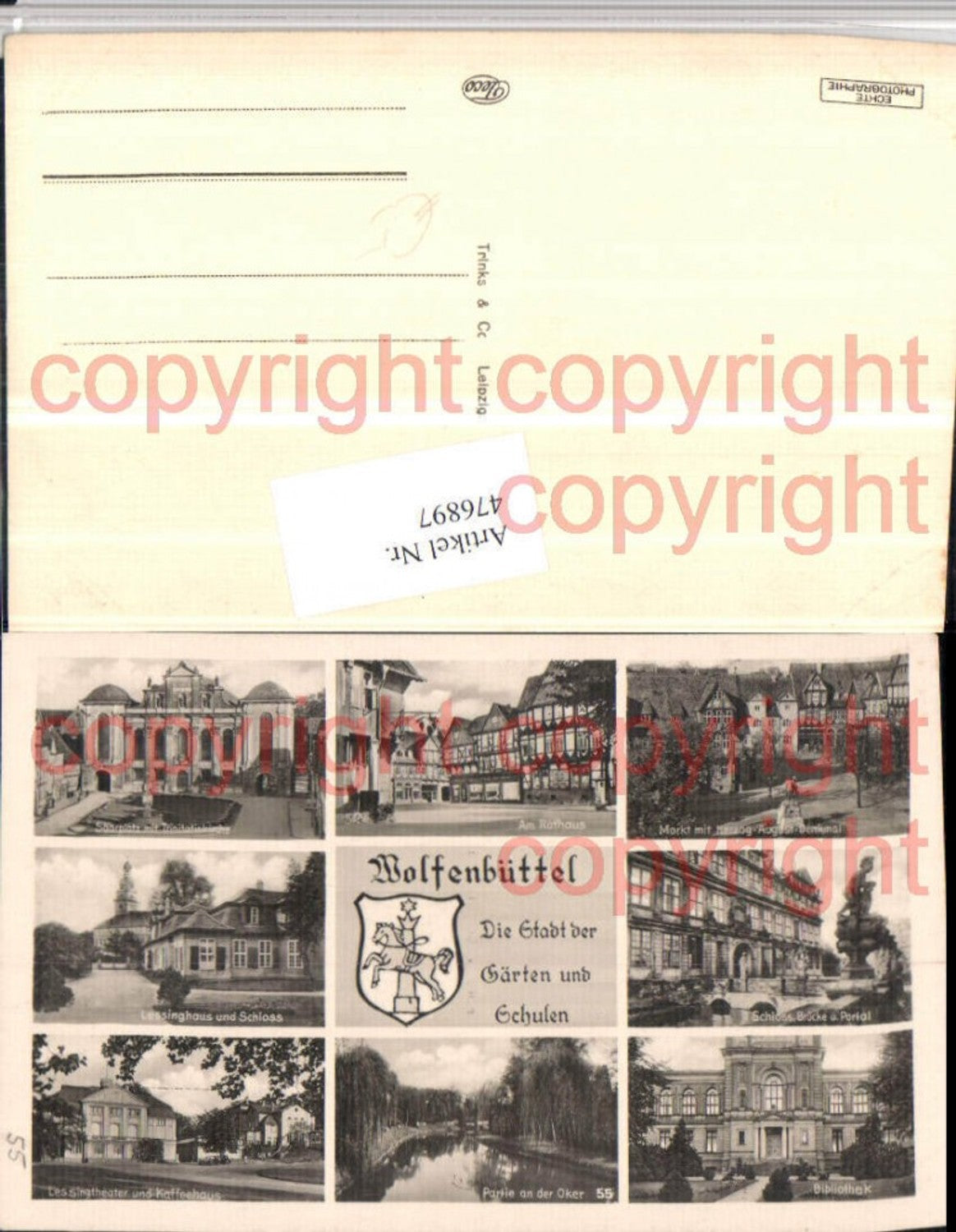 476897,Wolfenbüttel Rathaus Markt Schloss Bibliothek Mehrbildkarte