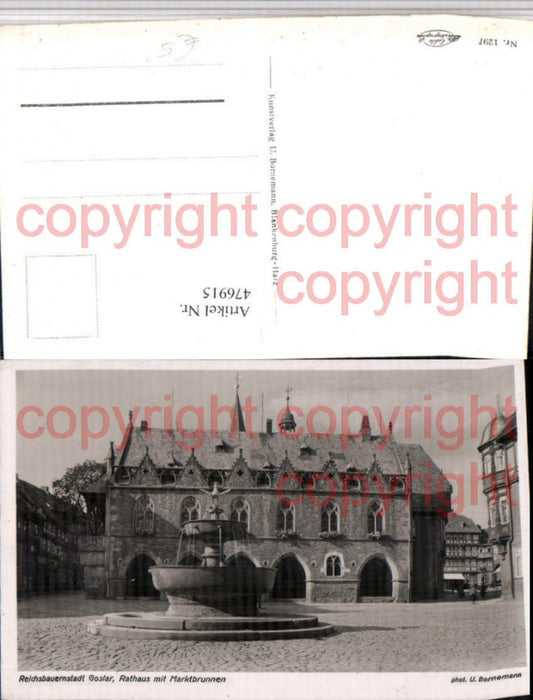 476915,Goslar am Harz Rathaus m. Marktbrunnen Brunnen