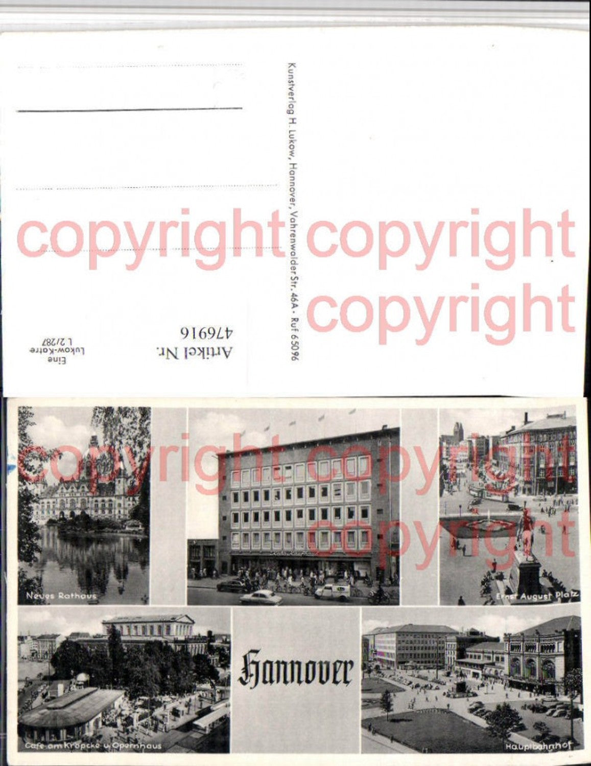 476916,Hannover Bahnhof Rathaus Cafe am Kröpcke Mehrbildkarte