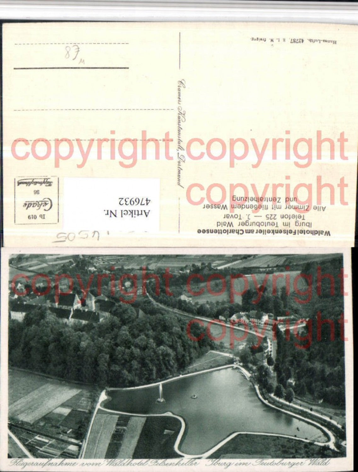 476932,Bad Iburg Fliegeraufnahme vom Waldhotel Felsenkeller