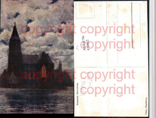 476962,Künstler AK Faber Emmerich am Rhein Martinikirche Kirche