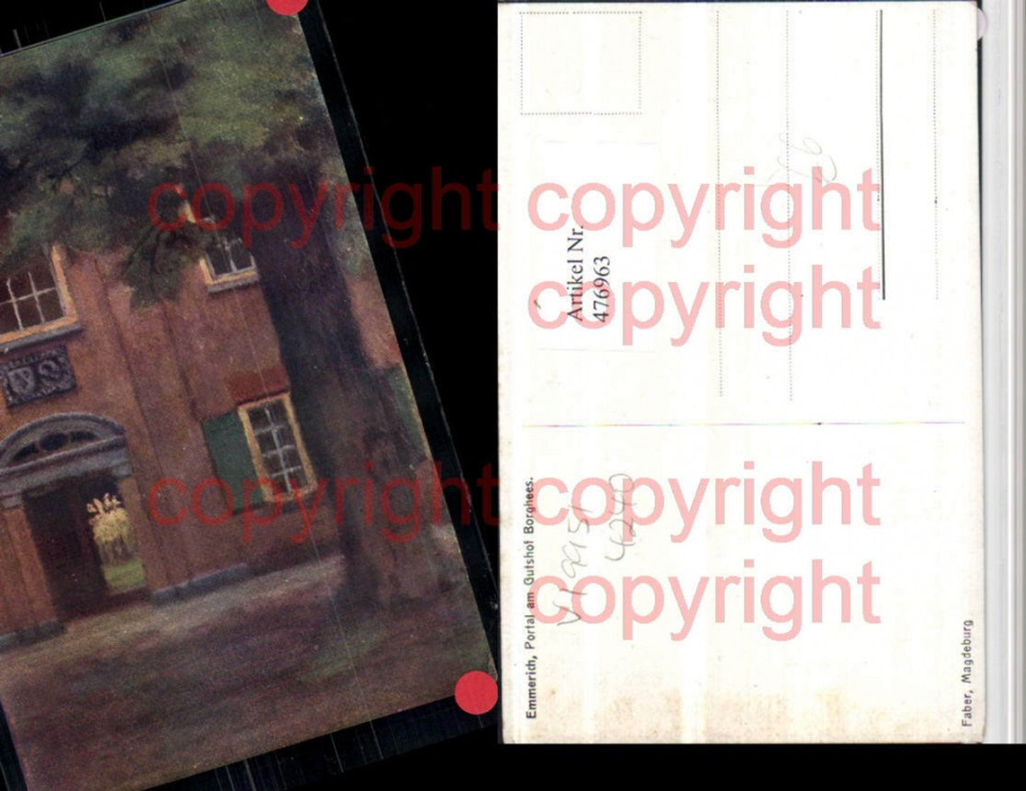 476963,Künstler AK Faber Emmerich am Rhein Portal am Gutshof Borghees