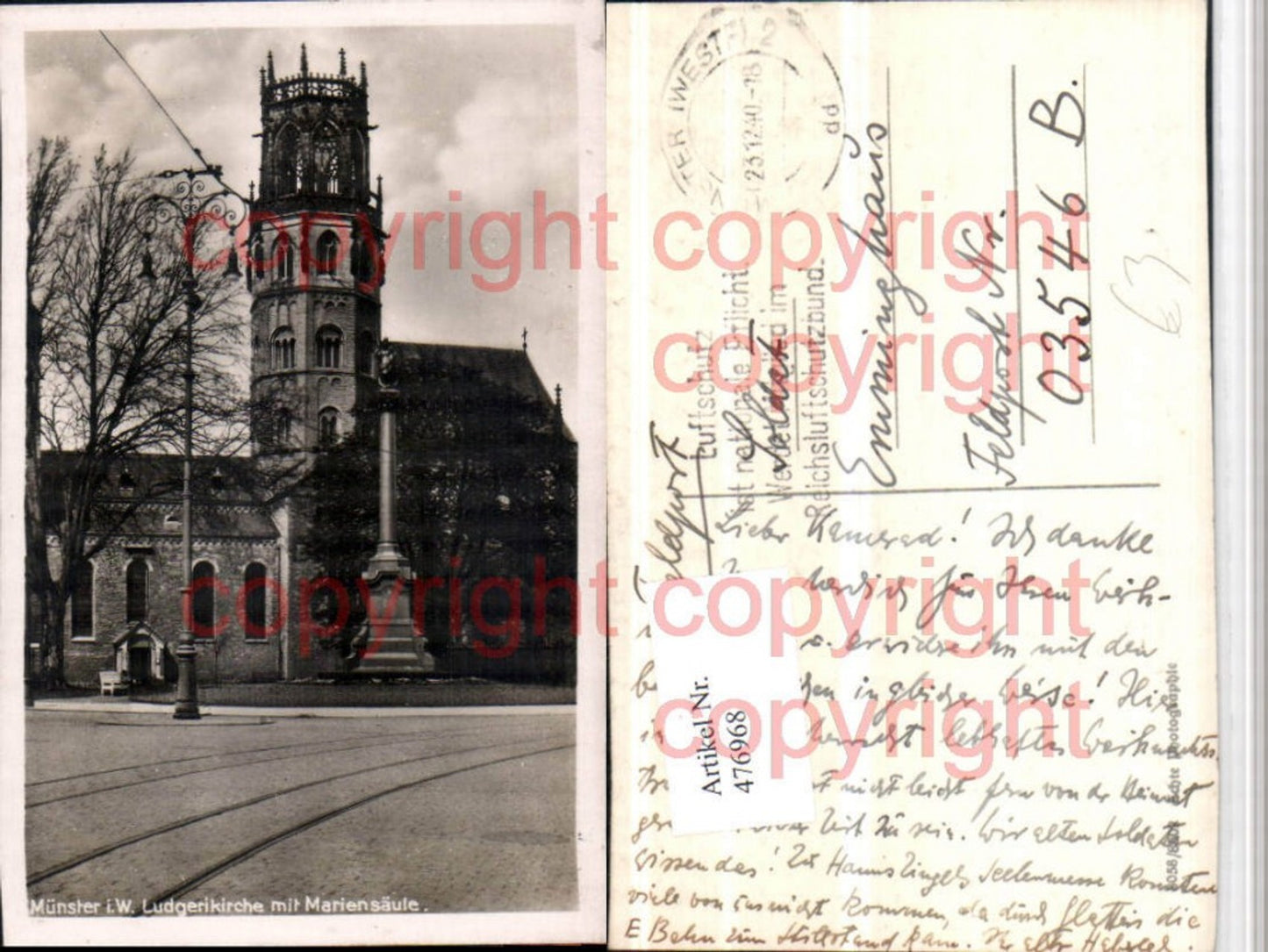 476968,Münster Ludgerikirche Kirche m. Mariensäule