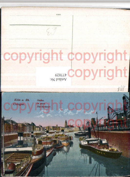 477029,Köln am Rhein Hafen Dampfer Boote