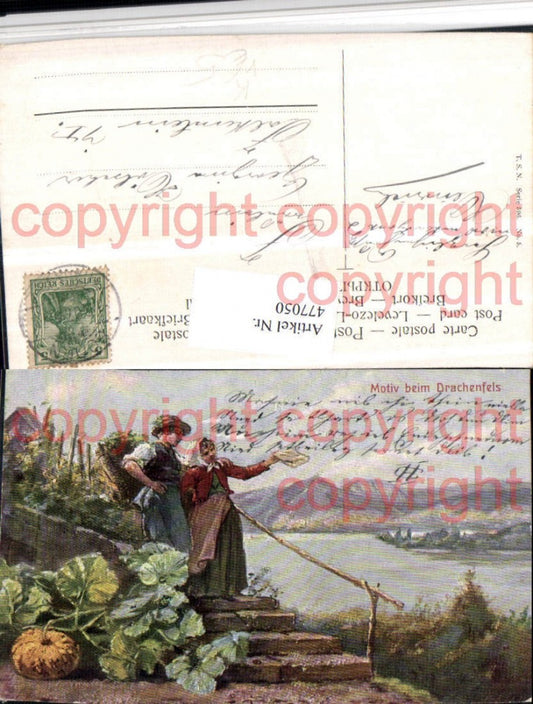 477050,Künstler AK Motiv b. Drachenfels b. Königswinter pub Theo Stroefer 596/5