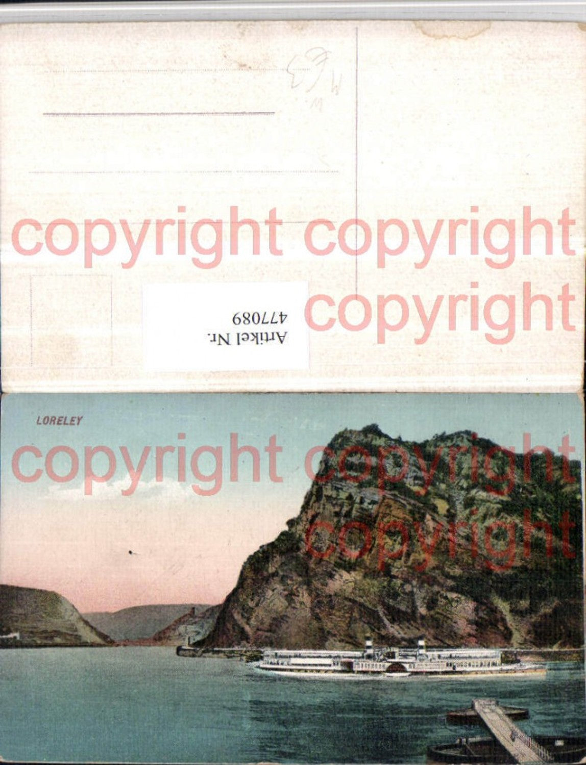 477089,Loreley b. St. Goarshausen Felsen Dampfer
