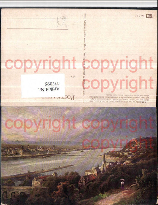 477095,Künstler AK N. Astudin Koblenz am Rhein Teilansicht