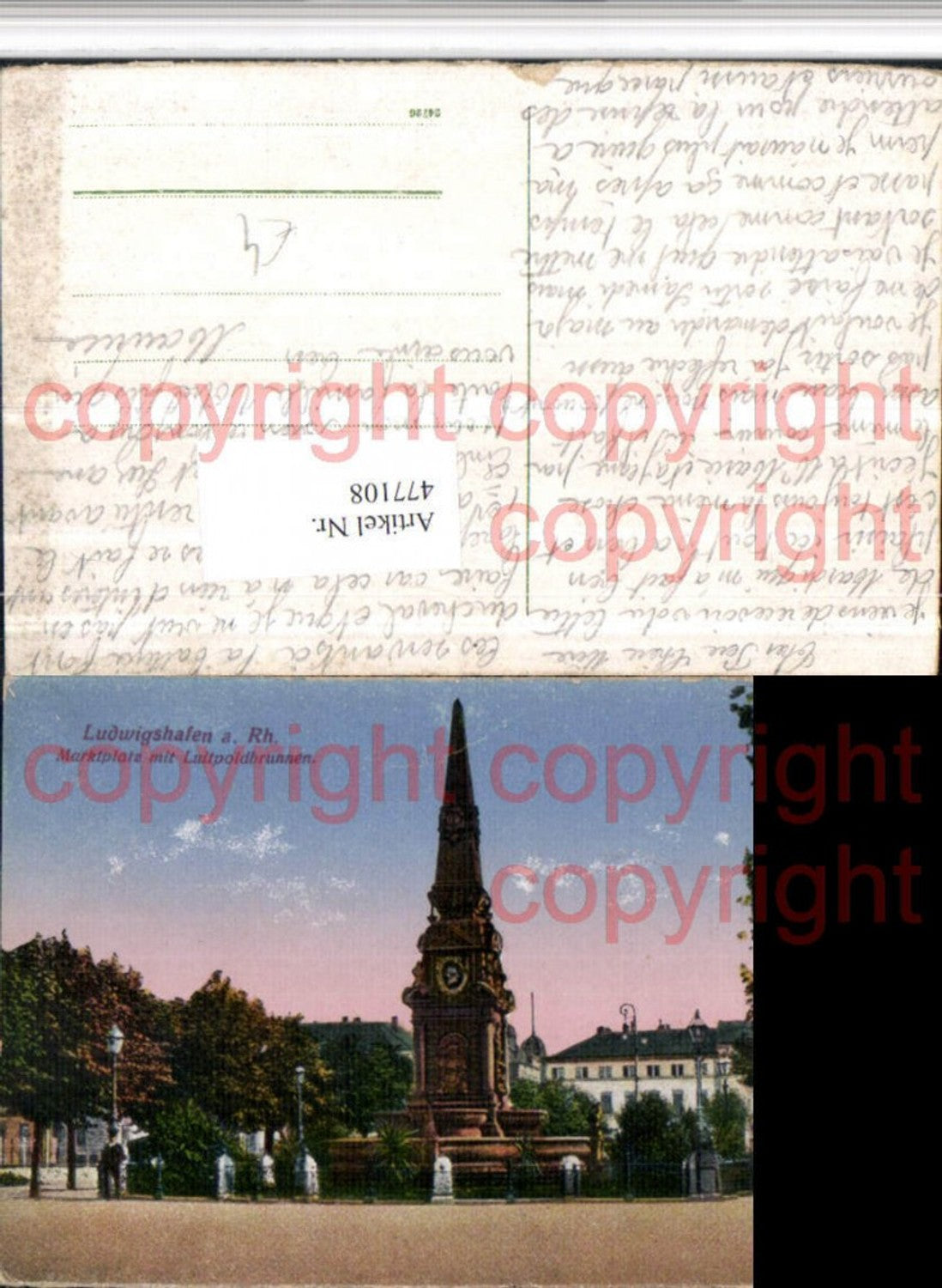 477108,Ludwigshafen am Rhein Marktplatz m. Luitpoldbrunnen Brunnen