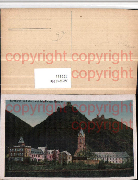 477111,Bornhofen Teilansicht m. Feindliche Brüder Ruinen Burgen