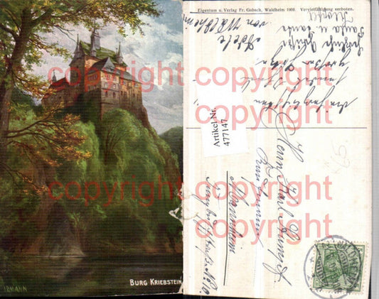 477147,Künstler AK Irmann Burg Kriebstein
